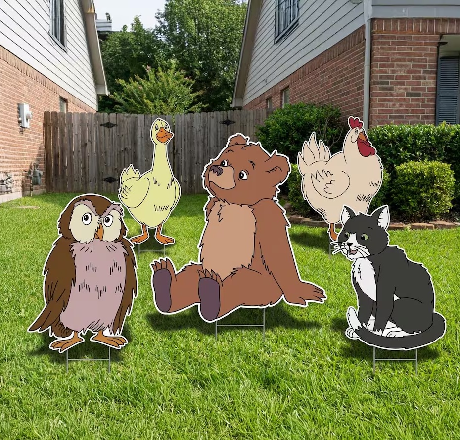 Little Bear Characters Coroplast Cutout Yard Sign Life Size Prop Decoration Party Birthday