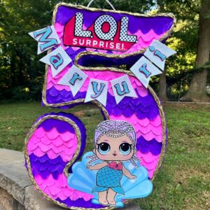 L.O.L. Surprise Doll Mermaid Number Personalized 3D Pinata 24" inch Decoration Party Birthday Decor Gift