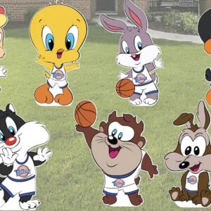Baby Looney Tunes Basketball Coroplast Cutout Yard Sign Life Size Prop Decoration Party Birthday