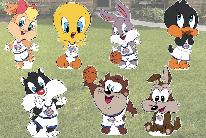 Baby Looney Tunes Basketball Coroplast Cutout Yard Sign Life Size Prop Decoration Party Birthday