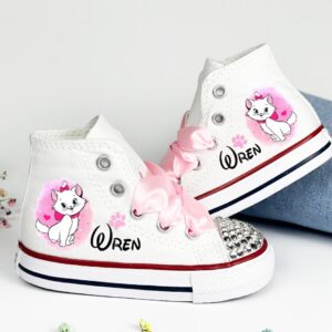 Personalized Name Birthday Aristocats Marie White High Top Sneaker Custom Shoes Gift