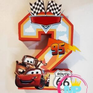 Cars Lightning McQueen and Mater Number 3D Pinata 24" inch Decoration Party Birthday Decor Gift