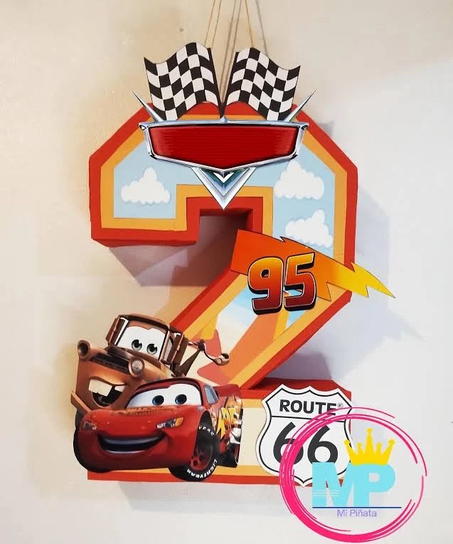 Cars Lightning McQueen and Mater Number 3D Pinata 24" inch Decoration Party Birthday Decor Gift