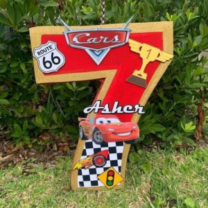 Cars Lightning McQueen Racing Piston Cup Number Personalized 3D Pinata 24" inch Decoration Party Birthday Decor Gift