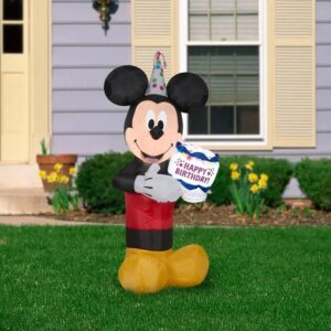 Mickey Mouse Birthday Hat and Cake Inflatable Yard 5' Foot Decoration Party Prop Sign Holiday Birthday