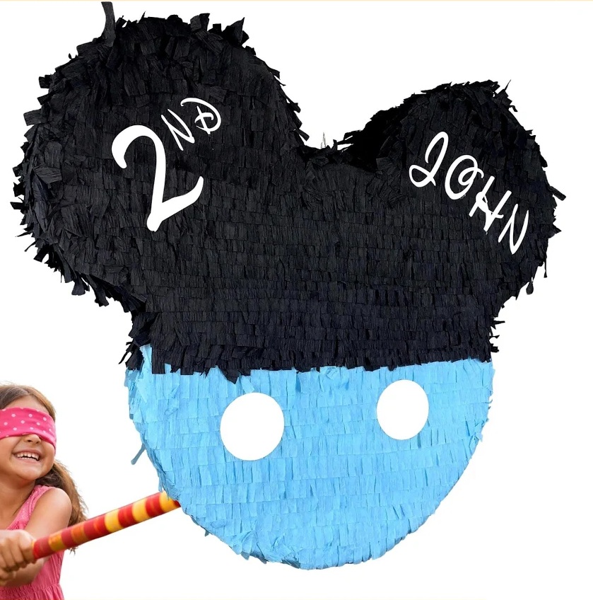 Mickey Mouse Head Blue Shorts Personalized 3D Pinata 24" inch Decoration Party Birthday Decor Gift