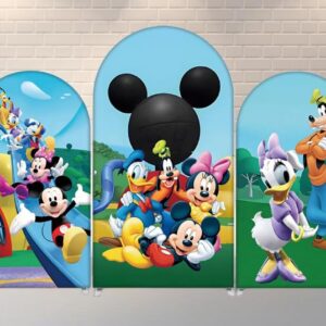 Mickey Mouse Clubhouse Fabric Arch Cover Backdrop Background 7.2ft by 4ft Life Size Prop Decoration Party Birthday