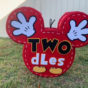 Mickey Mouse Head Toodles Twodles 3D Pinata 24" inch Decoration Party Birthday Decor Gift