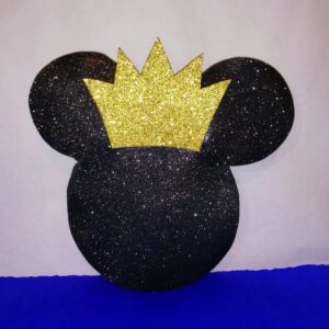 Mickey Mouse Head Gold Glitter Crown King 3D Pinata 24" inch Decoration Party Birthday Decor Gift