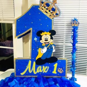 Mickey Mouse Blue Number Prince King 3D Pinata 24" inch Decoration Party Birthday Decor Gift