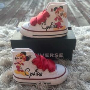 Personalized Name Birthday Mickey Mouse Roadster Racers White High Top Sneaker Custom Shoes Gift