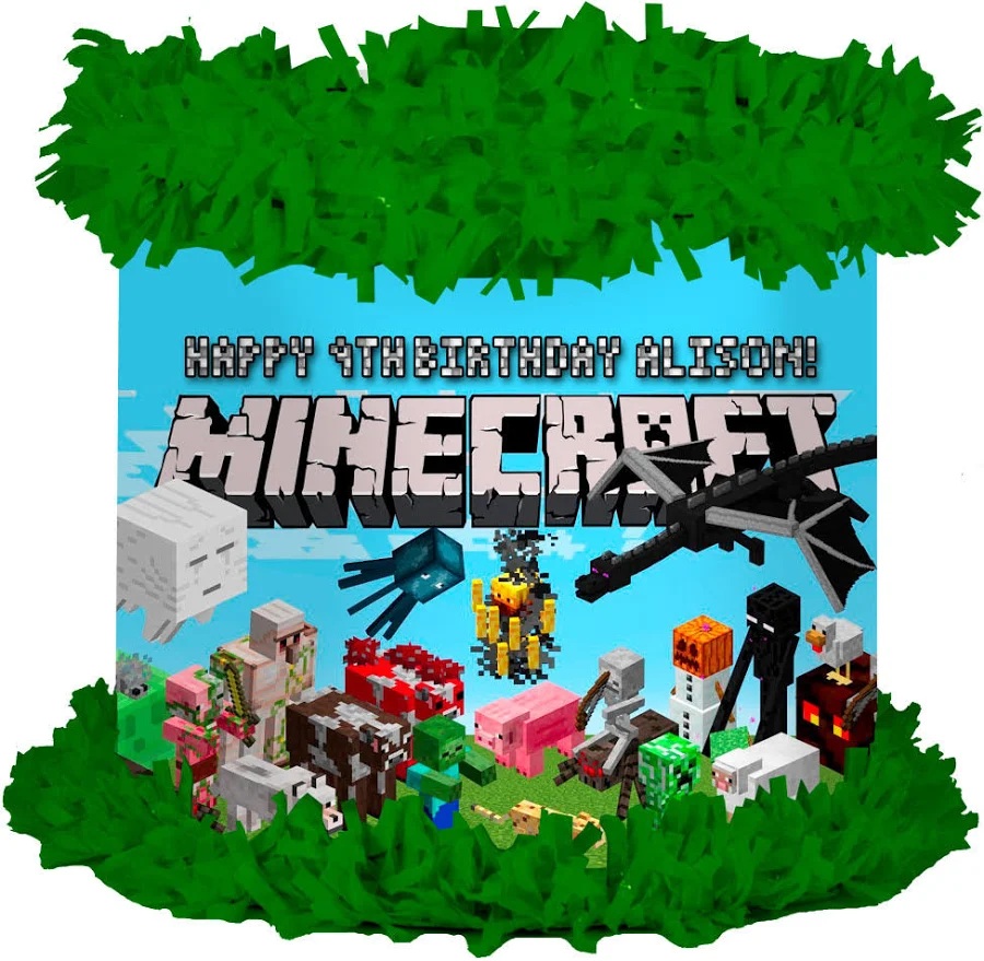 Minecraft Characters Personalized 3D Pinata 24" inch Decoration Party Birthday Decor Gift