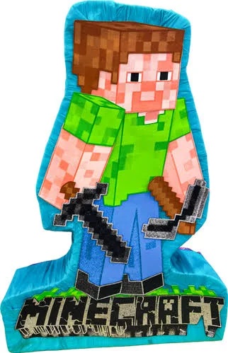 Minecraft Steve Cartoon Block 3D Pinata 24" inch Decoration Party Birthday Decor Gift