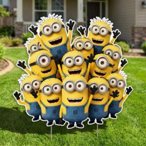 Minions Group 5 Foot Coroplast Cutout Yard Sign Life Size Prop Decoration Party Birthday
