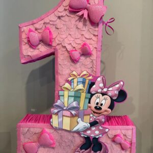 Minnie Mouse Pink Bows Custom Number 3D Pinata 24" inch Decoration Party Birthday Decor Gift