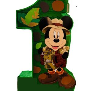 Mickey Mouse Green Leaves Safari Jungle Number 3D Pinata 24" inch Decoration Party Birthday Decor Gift
