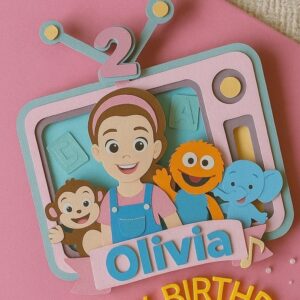 Custom Ms Rachel and Friends 3D Cake Topper Personalized Birthday Party Decor Custom Name & Age