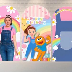 Ms Rachel and Herbie Fabric Arch Cover Backdrop Background 7.2ft by 4ft Life Size Prop Decoration Party Birthday