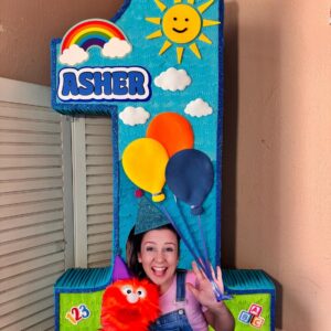 Ms Rachel and Herbie Blue Number Personalized 3D Pinata 24" inch Decoration Party Birthday Decor Gift