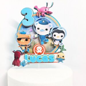 Custom Octonauts 3D Cake Topper Personalized Birthday Party Decor Custom Name & Age