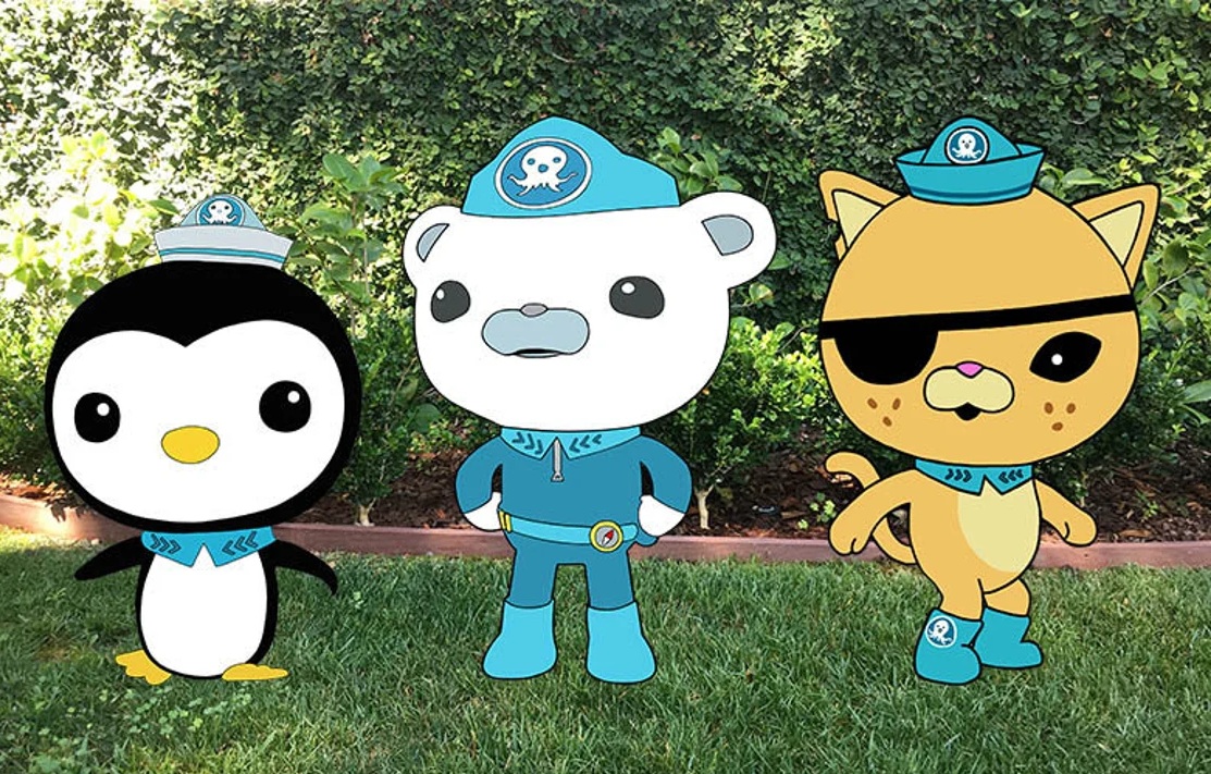 Octonauts Peso Captain Barnacles Kwazii Coroplast Cutout Yard Sign Life Size Prop Decoration Party Birthday