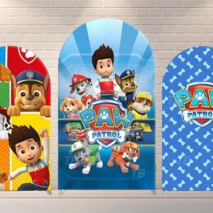 Paw Patrol Pups Group Fabric Arch Cover Backdrop Background 7.2ft by 4ft Life Size Prop Decoration Party Birthday
