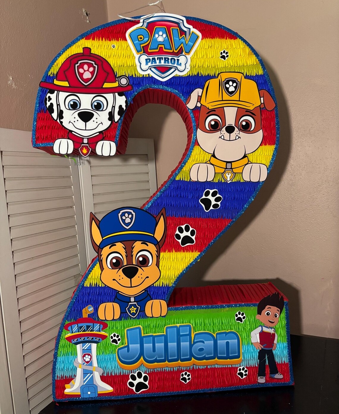 Paw Patrol Custom Number Personalized 3D Pinata 24" inch Decoration Party Birthday Decor Gift