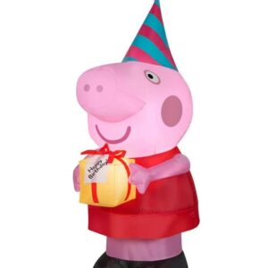 Peppa Pig Holding Gift Inflatable Yard 5' Foot Decoration Party Prop Sign Holiday Birthday