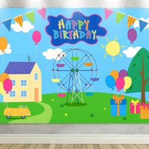 Peppa Pig House Birthday Party Fabric Cover Backdrop Background 6ft by 4ft 6'x4' Decoration Party Birthday