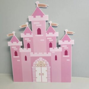 Pink Princess Castle 5 Foot Coroplast Cutout Backdrop Yard Sign Life Size Prop Decoration Party Birthday