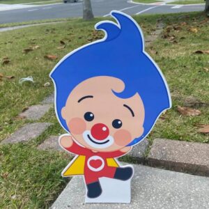 Plim Plim Clown Circus 3 Foot Coroplast Cutout Yard Sign Life Size Prop Decoration Party Birthday