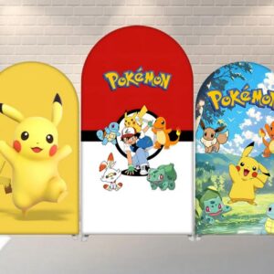 Pokemon Fabric Arch Cover Backdrop Background 7.2ft by 4ft Life Size Prop Decoration Party Birthday