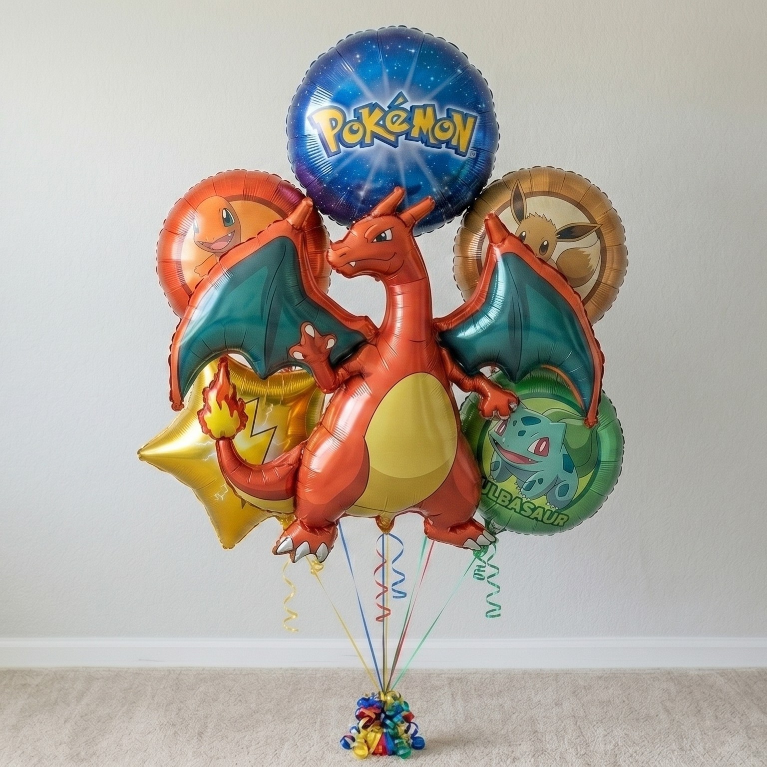 Pokemon Charizard Foil 3D Balloon Bouquet 6 Pcs Decoration Party Birthday Decor Gift