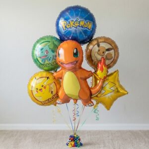 Pokemon Charmander Foil 3D Balloon Bouquet 6 Pcs Decoration Party Birthday Decor Gift