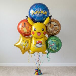 Pokemon Pikachu Foil 3D Balloon Bouquet 6 Pcs Decoration Party Birthday Decor Gift