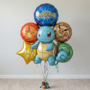 Pokemon Squirtle Foil 3D Balloon Bouquet 6 Pcs Decoration Party Birthday Decor Gift