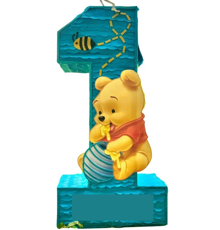 Winnie the Pooh Baby eating Honey Blue Number 3D Pinata 24" inch Decoration Party Birthday Decor Gift