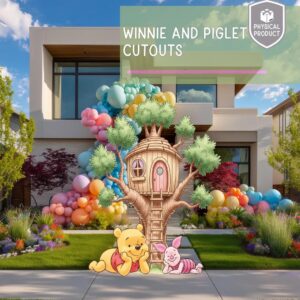 Winnie the Pooh Piglet Treehouse 5 Foot Coroplast Cutout Yard Sign Life Size Prop Decoration Party Birthday