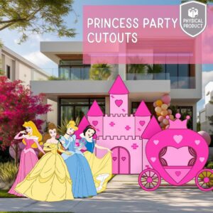 Princesses Belle Cinderella Aurora Snow White 5 Foot Coroplast Cutout Yard Sign Life Size Prop Decoration Party Birthday