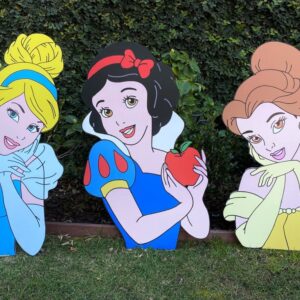 Princesses Bust Cinderella Snow White Belle Coroplast Cutout Yard Sign Life Size Prop Decoration Party Birthday