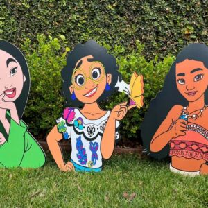 Princesses Bust Mulan Mirabel Moana Coroplast Cutout Yard Sign Life Size Prop Decoration Party Birthday