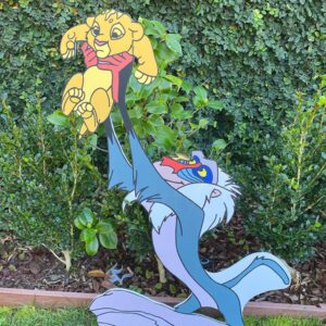 Lion King Rafiki holding Simba 5 Foot Coroplast Cutout Yard Sign Life Size Prop Decoration Party Birthday