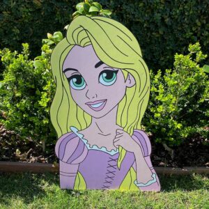 Princess Rapunzel Bust 3 Foot Coroplast Cutout Yard Sign Life Size Prop Decoration Party Birthday