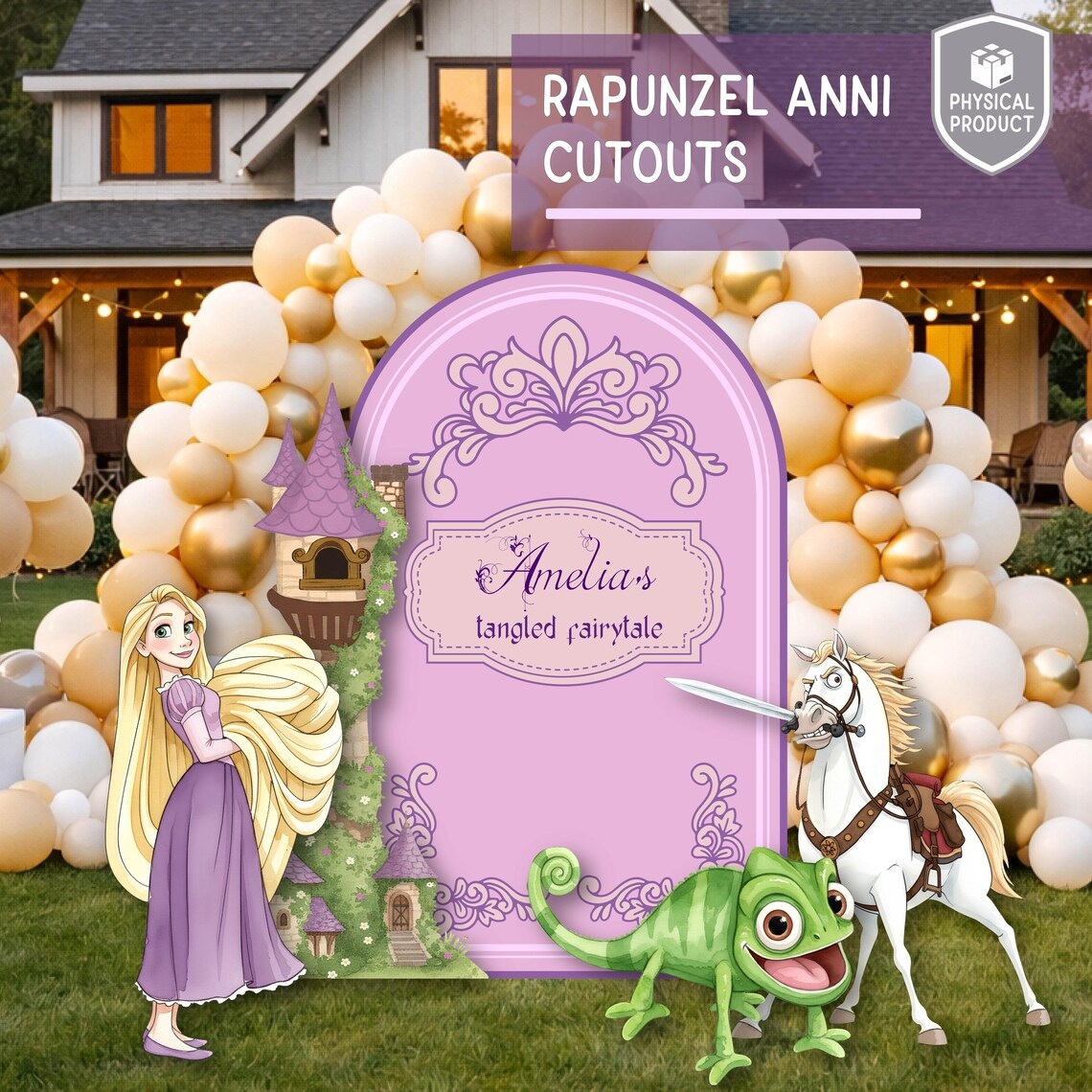 Princess Rapunzel Tangled 4 Foot Coroplast Cutout Yard Sign Life Size Prop Decoration Party Birthday