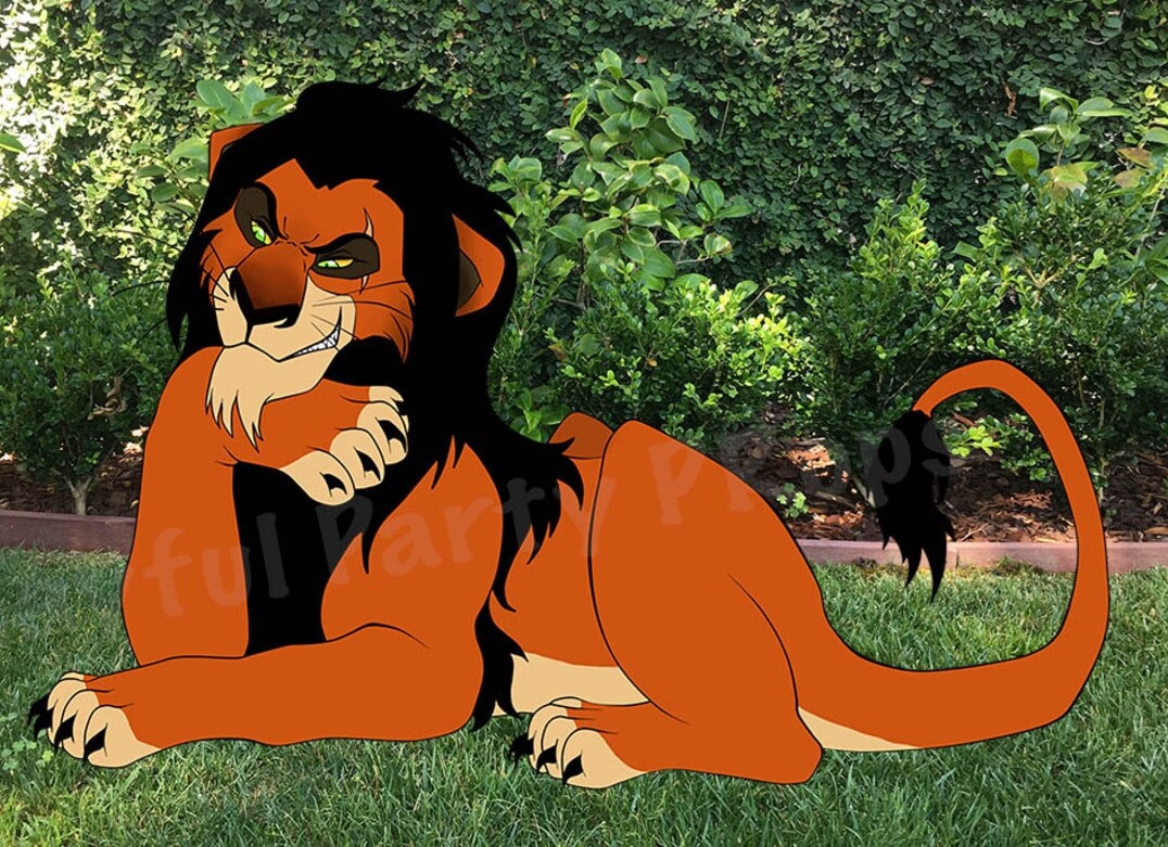 Lion King Scar 4 Foot Coroplast Cutout Yard Sign Life Size Prop Decoration Party Birthday