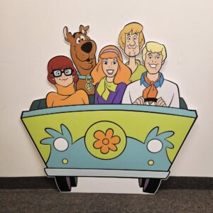 Scooby Doo Gang in Mystery Machine 5 Foot Coroplast Cutout Backdrop Yard Sign Life Size Prop Decoration Party Birthday
