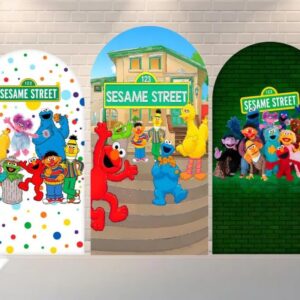 Sesame Street Fabric Arch Cover Backdrop Background 7.2ft by 4ft Life Size Prop Decoration Party Birthday