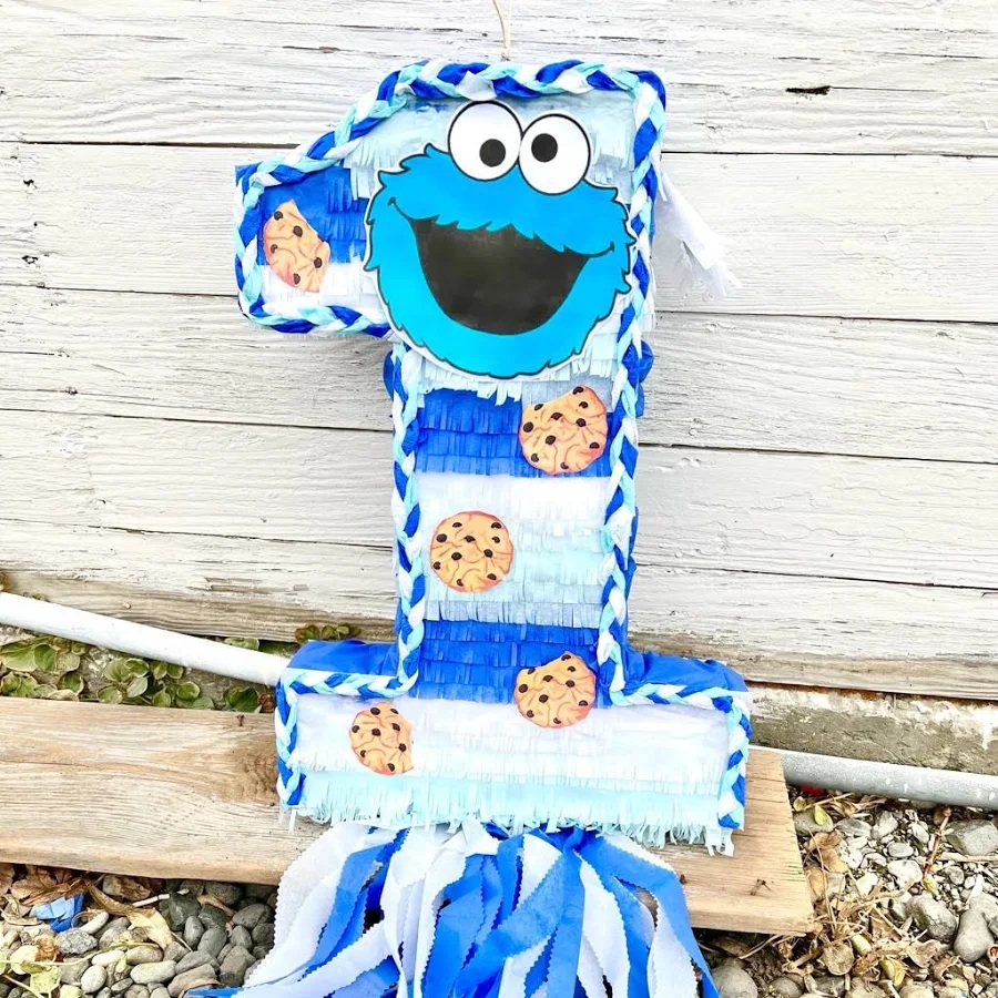 Sesame Street Cookie Monster Number 3D Pinata 24" inch Decoration Party Birthday Decor Gift
