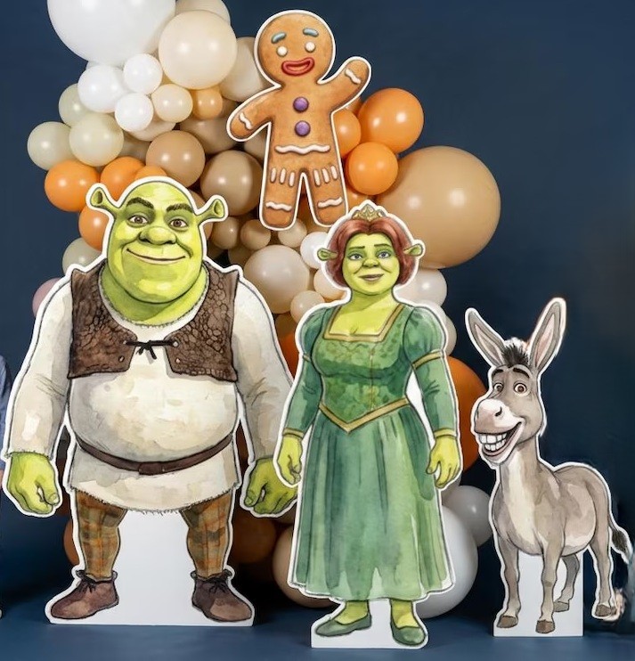 Shrek Characters Coroplast Cutout Yard Sign Life Size Prop Decoration Party Birthday