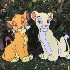 Lion King Simba Nala Cub Coroplast Cutout Yard Sign Life Size Prop Decoration Party Birthday